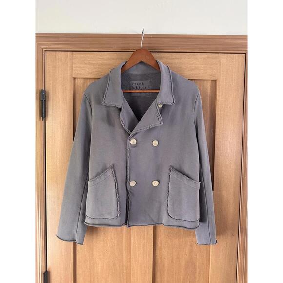 Frank & Eileen Mini Belfast Crop Knit Peacoat In Elephant Women’s size Medium - Picture 2 of 15